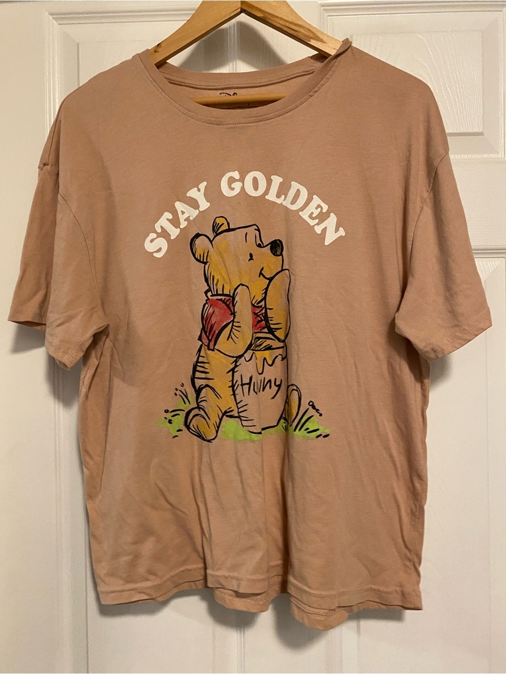 Disney Winnie the Pooh "Stay Golden" Tee - Dusty Pink